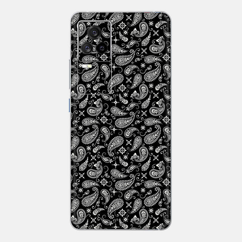 Black Paisley Glass Back