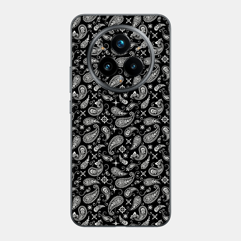 Black Paisley Glass Back