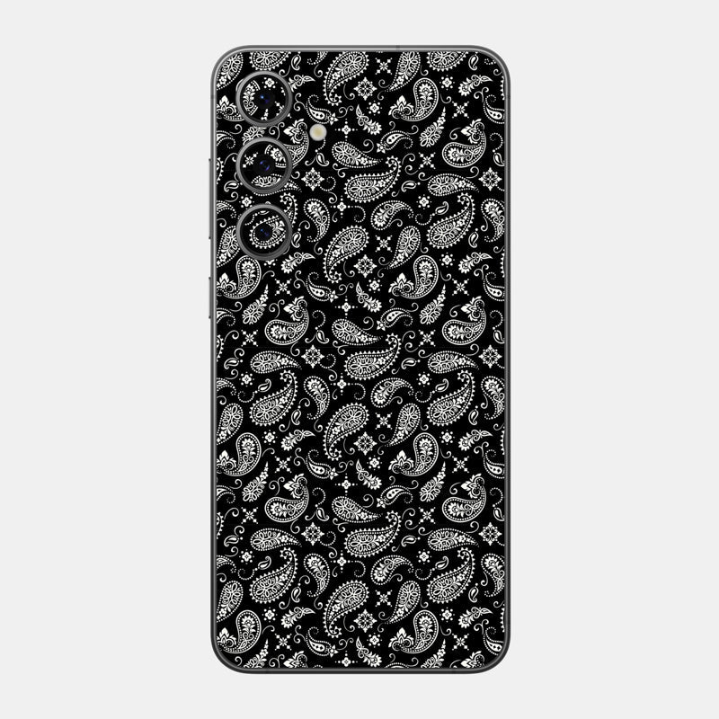 Black Paisley Glass Back