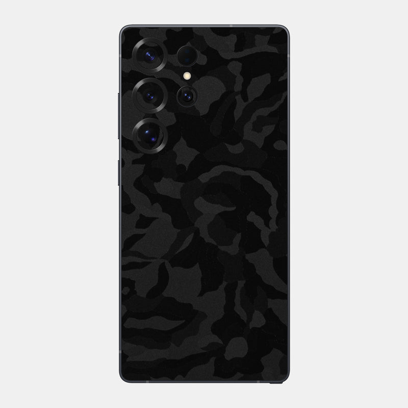 Black Camo Glass Back