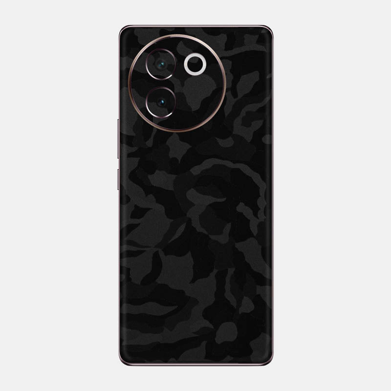 Black Camo Glass Back