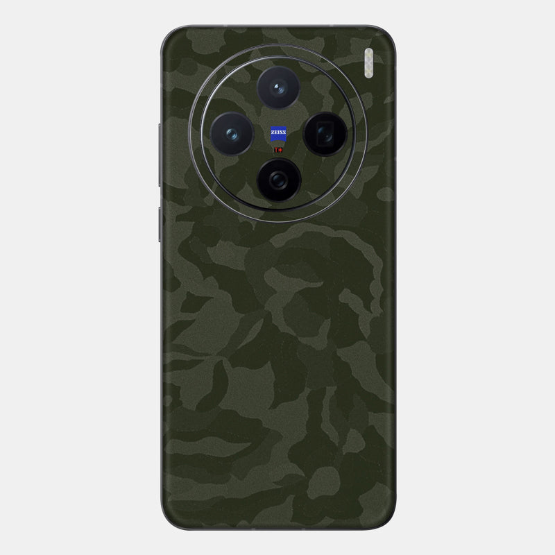 Green Camo Glass Back