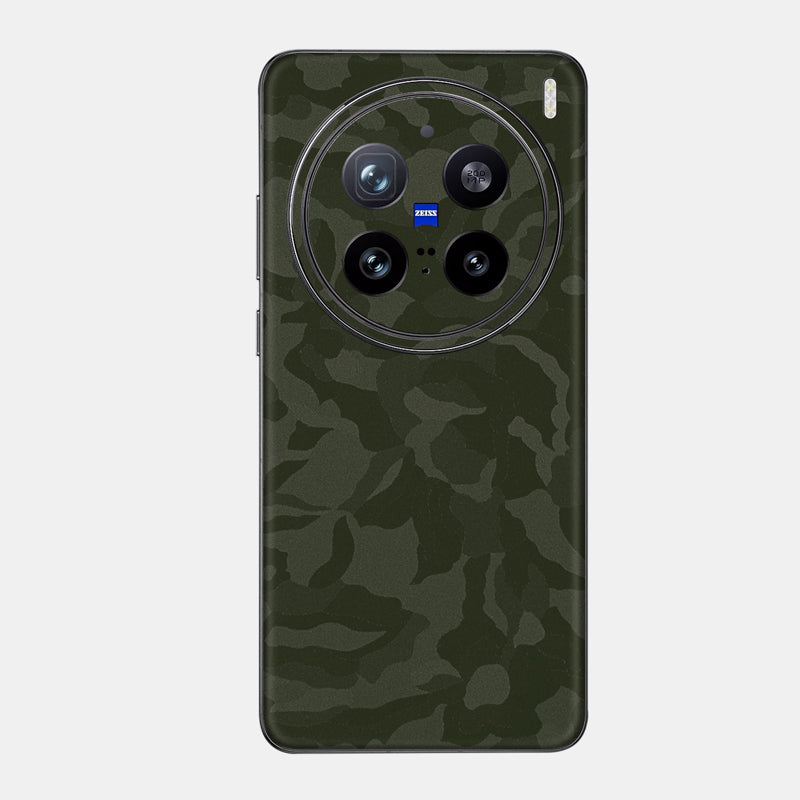 Green Camo Glass Back