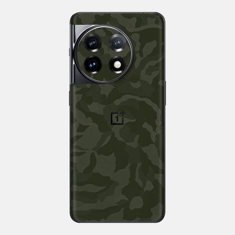 Green Camo Glass Back